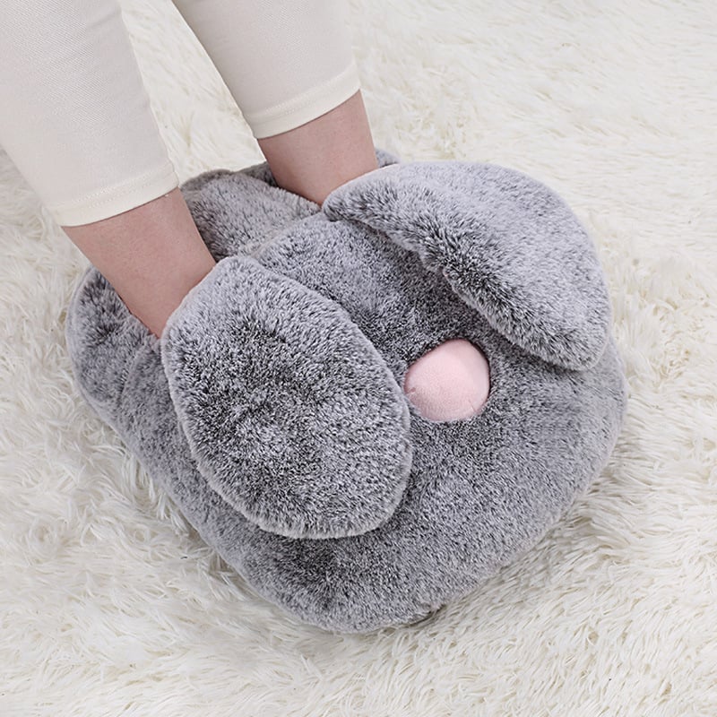 Подгряващи пантофи за вкъщи с USB зареждане, нагряваща подложка, естествена кожа, унисекс