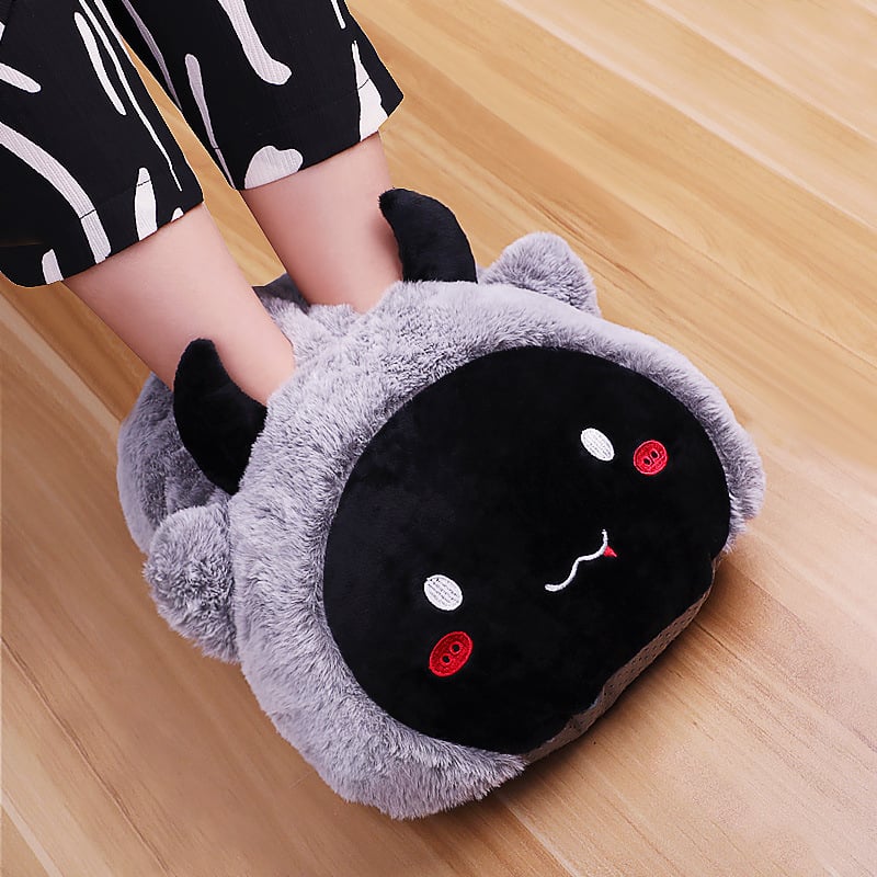 Подгряващи пантофи за вкъщи с USB зареждане, нагряваща подложка, естествена кожа, унисекс