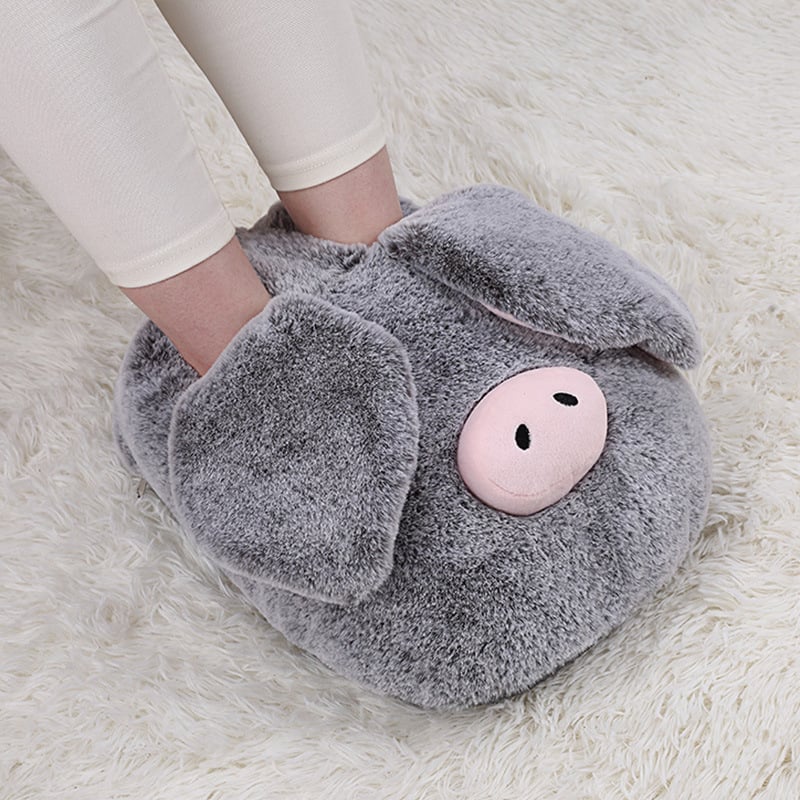 Подгряващи пантофи за вкъщи с USB зареждане, нагряваща подложка, естествена кожа, унисекс