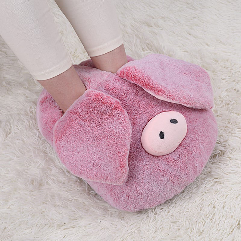 Подгряващи пантофи за вкъщи с USB зареждане, нагряваща подложка, естествена кожа, унисекс