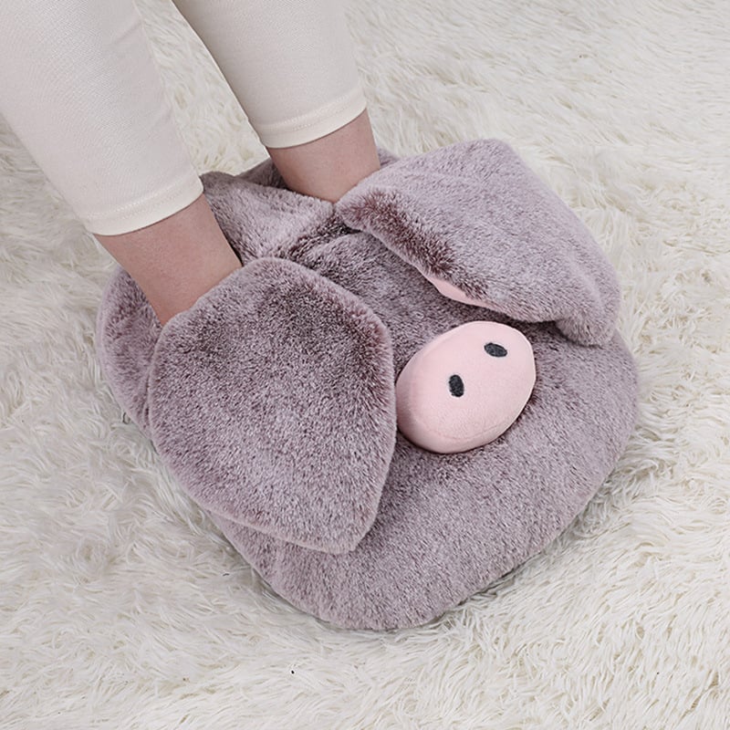 Подгряващи пантофи за вкъщи с USB зареждане, нагряваща подложка, естествена кожа, унисекс