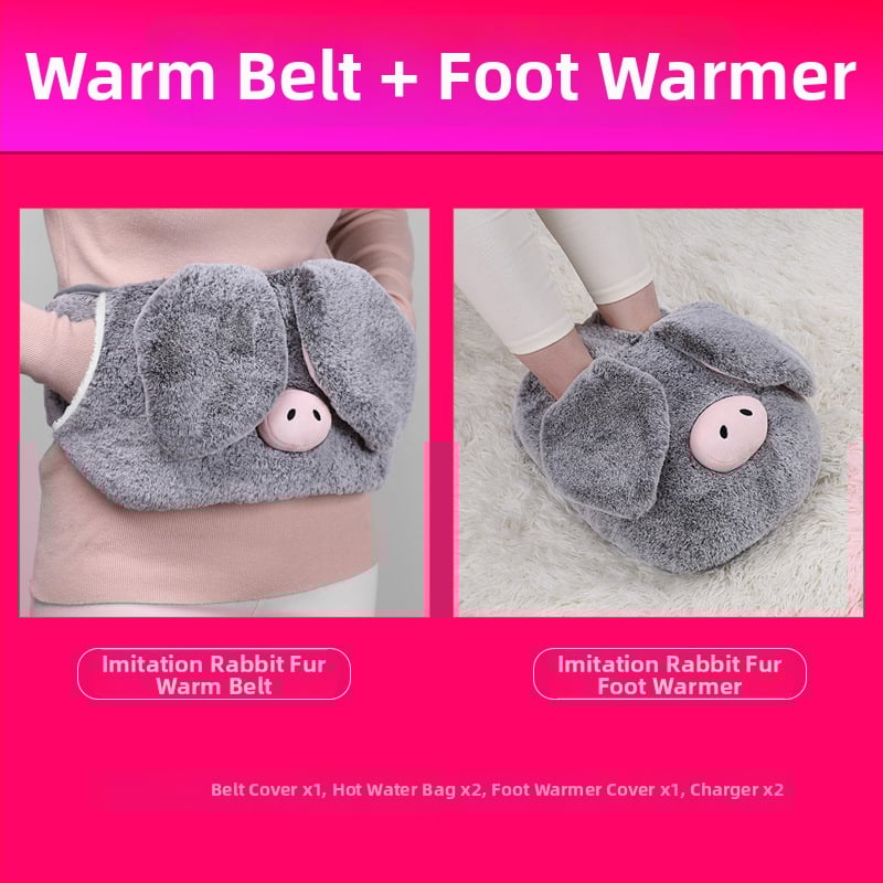 Подгряващи пантофи за вкъщи с USB зареждане, нагряваща подложка, естествена кожа, унисекс