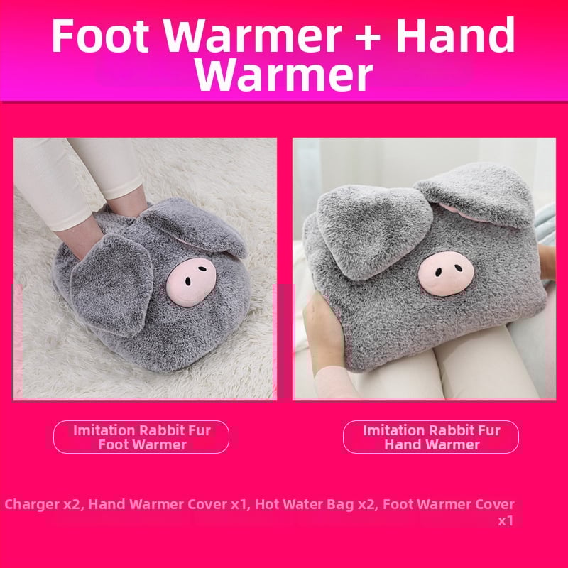 Подгряващи пантофи за вкъщи с USB зареждане, нагряваща подложка, естествена кожа, унисекс