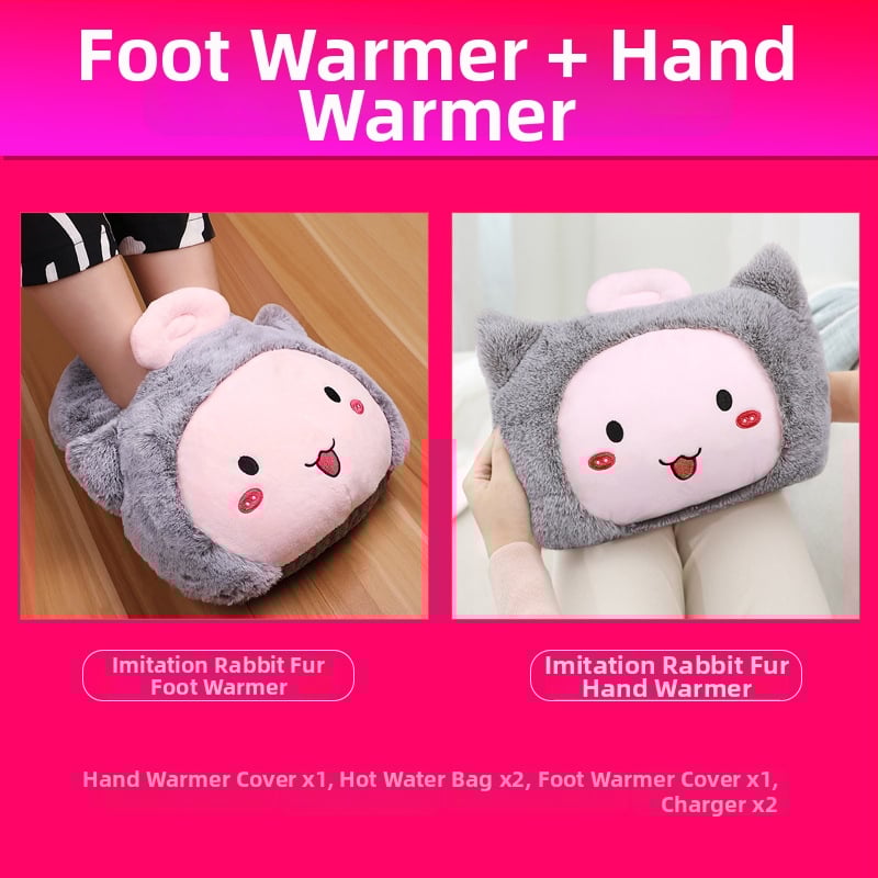 Подгряващи пантофи за вкъщи с USB зареждане, нагряваща подложка, естествена кожа, унисекс