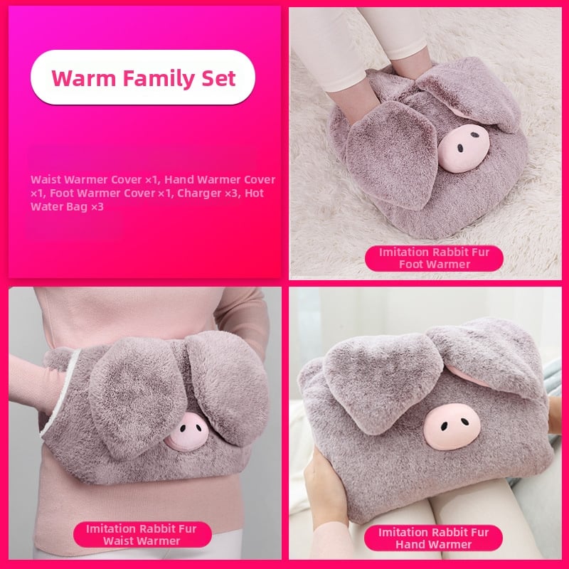 Подгряващи пантофи за вкъщи с USB зареждане, нагряваща подложка, естествена кожа, унисекс