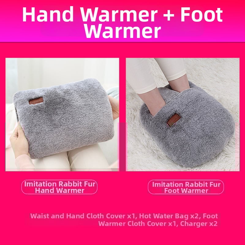 Подгряващи пантофи за вкъщи с USB зареждане, нагряваща подложка, естествена кожа, унисекс