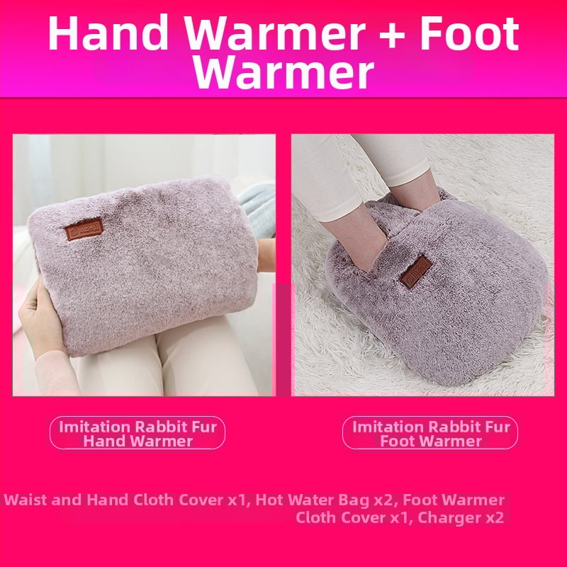 Подгряващи пантофи за вкъщи с USB зареждане, нагряваща подложка, естествена кожа, унисекс