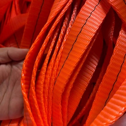 Poliészter rögzítőheveder, 5 tonnás teherbírás, kézi rögzítés, szállításhoz, hossz testre szabható