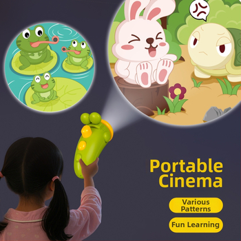 Dječja projekcijska svjetiljka s gumbom, projektor za uspavljivanje bebe s životinjskim slikama – plastična konstrukcija, od 14 godina