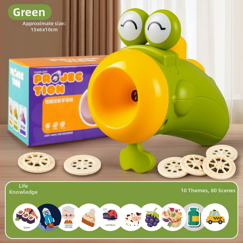 Dječja projekcijska svjetiljka s gumbom, projektor za uspavljivanje bebe s životinjskim slikama – plastična konstrukcija, od 14 godina