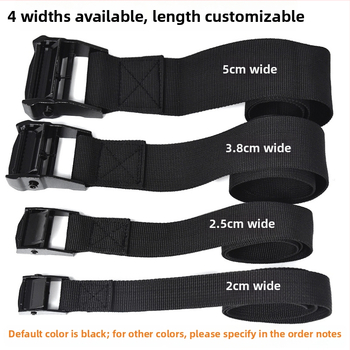 Nylonový upínací pás s sponou zo zinkovej zliatiny na upevnenie auta a motorky; Materiál: zinková zliatina + nylonový pás; Použitie: balenie a zväzovanie