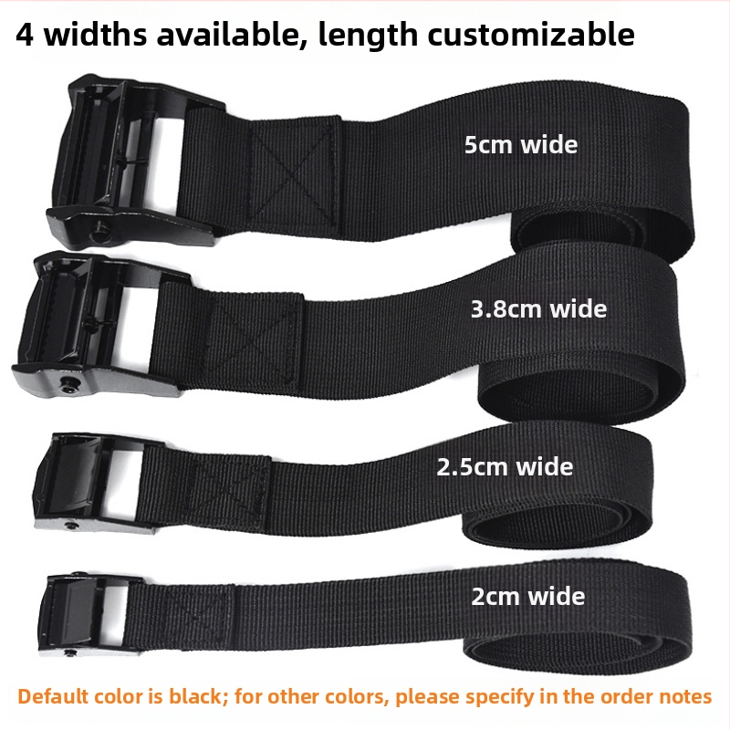 Nylonový upínací pás s sponou zo zinkovej zliatiny na upevnenie auta a motorky; Materiál: zinková zliatina + nylonový pás; Použitie: balenie a zväzovanie