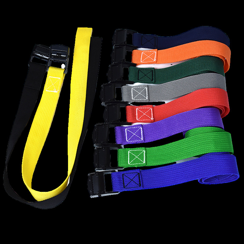 Nylon szorítószalag cinkötvözet csattal autó- és motorkerékpár rögzítésére; Anyag: cinkötvözet csattal + nylon szalag; Alkalmazás: csomagolás és bekötözés