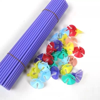 Držač štapića za balon - PVC, okrugli oblik, kompatibilan s ukrasnim balonima, bez loga