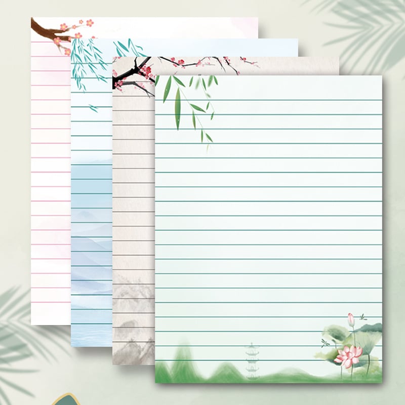 Set de hârtie pentru scris cu plicuri – stil chinezesc vintage pentru scrisori de dragoste scrise de mână