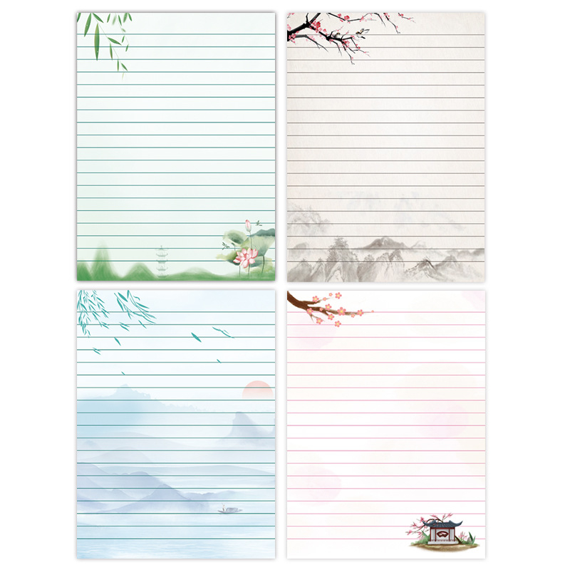 Set de hârtie pentru scris cu plicuri – stil chinezesc vintage pentru scrisori de dragoste scrise de mână