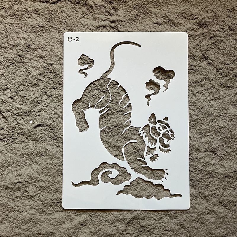 Kit DIY de Pictură cu Folie, Șablon Decupat – Vermilion Bird, Xuanwu, Azure Dragon și White Tiger; Material: Plastic; Brand: Other; Nu este importat; IP autorizat: Nu