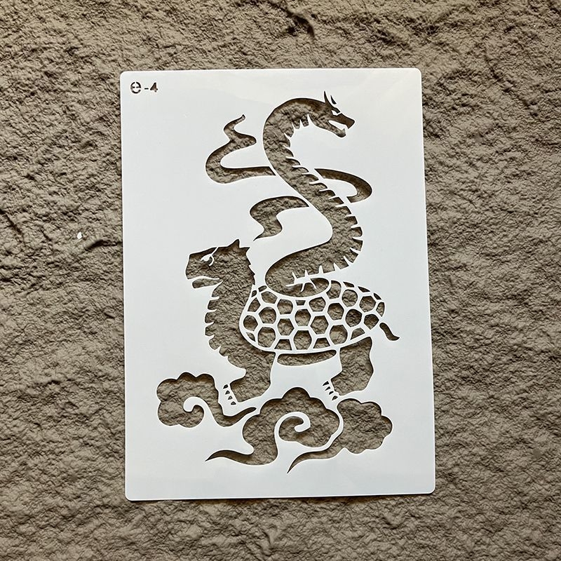 Kit DIY de Pictură cu Folie, Șablon Decupat – Vermilion Bird, Xuanwu, Azure Dragon și White Tiger; Material: Plastic; Brand: Other; Nu este importat; IP autorizat: Nu