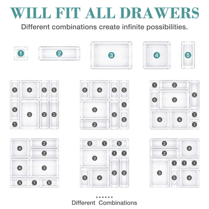 Cutie de depozitare pentru sertar, polistiren, model cu buline, 6810, capacitate 2 L