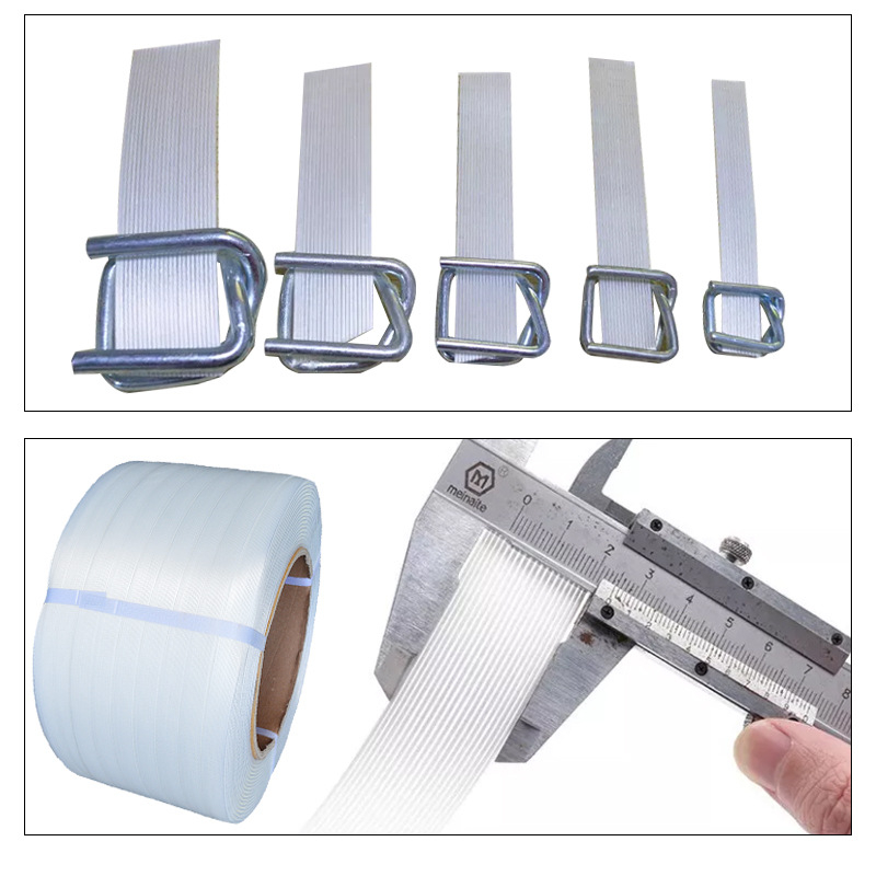 Solid Bandă de fibră din poliester – Bandă flexibilă pentru ambalare, ambalare de carton, rezistență la tracțiune 2469 kg