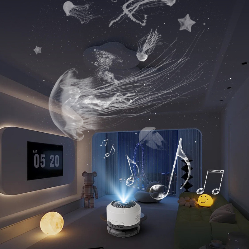 Projektor zvjezdanog neba za spavaću sobu – noćna svjetiljka s galaktičkom atmosferom, Bluetooth, USB napajanje, stolna verzija