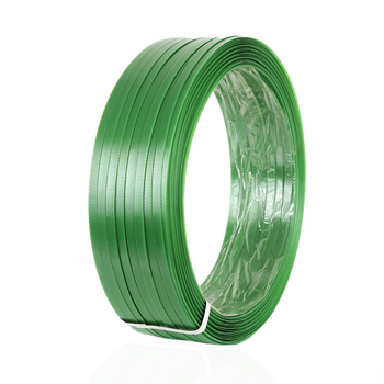 Bandă de ambalare din plastic-otel 1608/1910, grosime 0,6–1 mm, rezistență la tracțiune 350–380 kg, greutate 10–20 kg