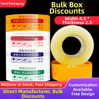 Youli varovná páska na balenie, priehľadná BOPP, 60U, na uzatváranie krabíc, lepidlo