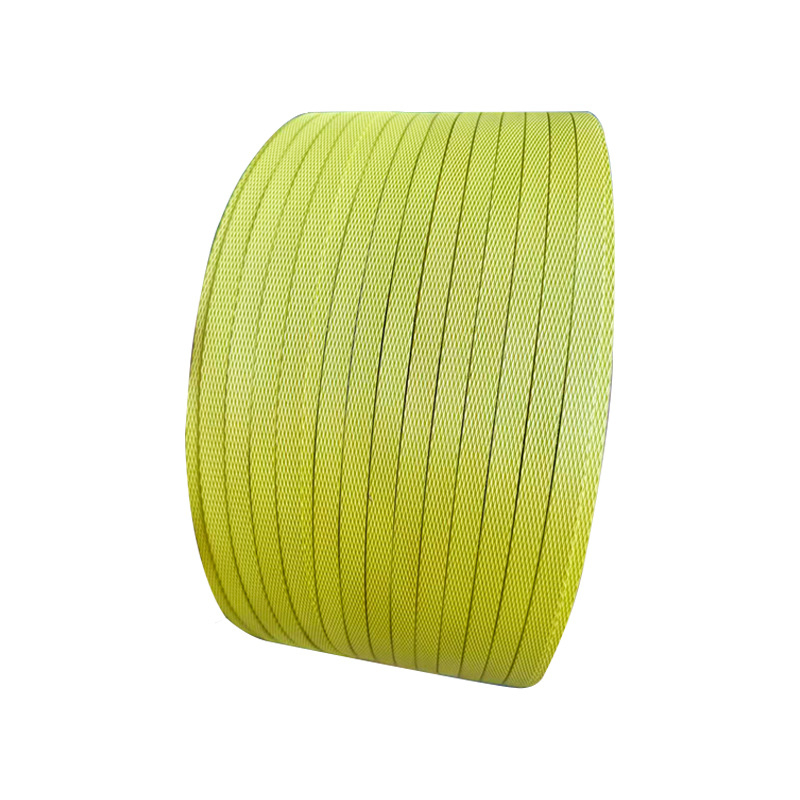PP traka za pakiranje s topljenjem za poluautomatnske i potpuno automatnske strojeve; plastična traka za pakiranje; debljina 0,5–0,95 mm; naprezanje 100 kg; težina 9–10 kg; vanjski i unutarnji promjer role prilagodljivi
