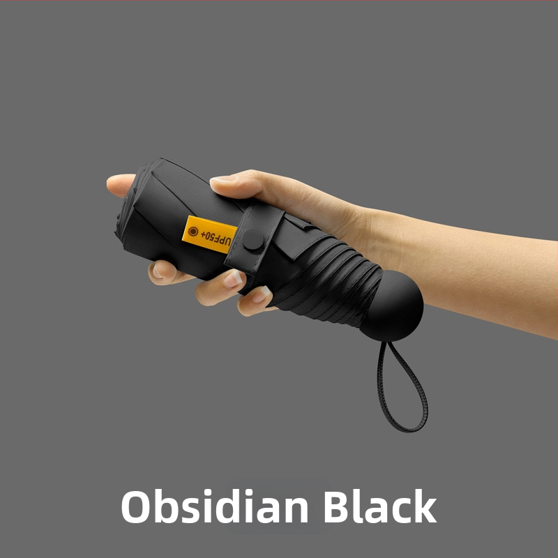 Petokraki kapsulni džepni kišobran - ručno otvaranje, 8 rebara, željezni okvir, plastična ručka, UPF >50