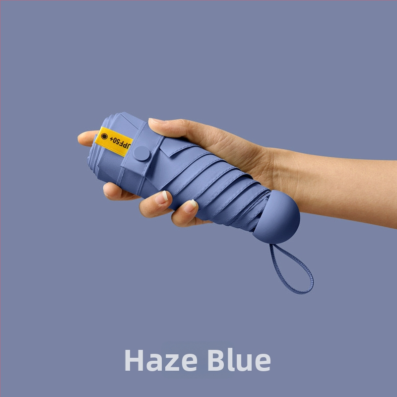 Petokraki kapsulni džepni kišobran - ručno otvaranje, 8 rebara, željezni okvir, plastična ručka, UPF >50