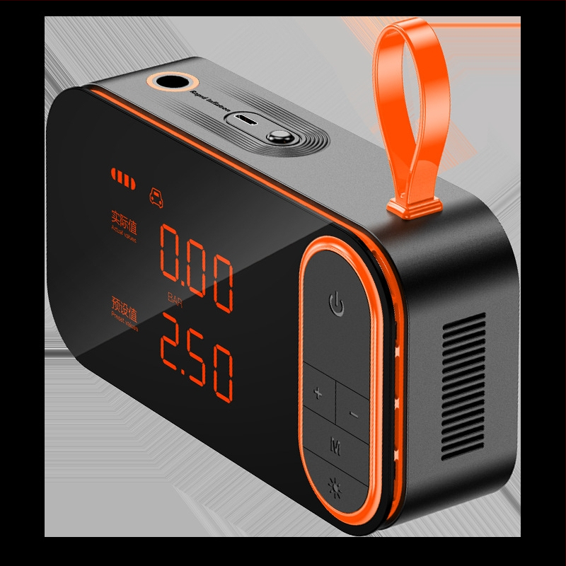Digitális kijelzős hordozható autólégpumpa, 12V, 25 L/min, ≤80W, 3 m kábellel, egyhengeres