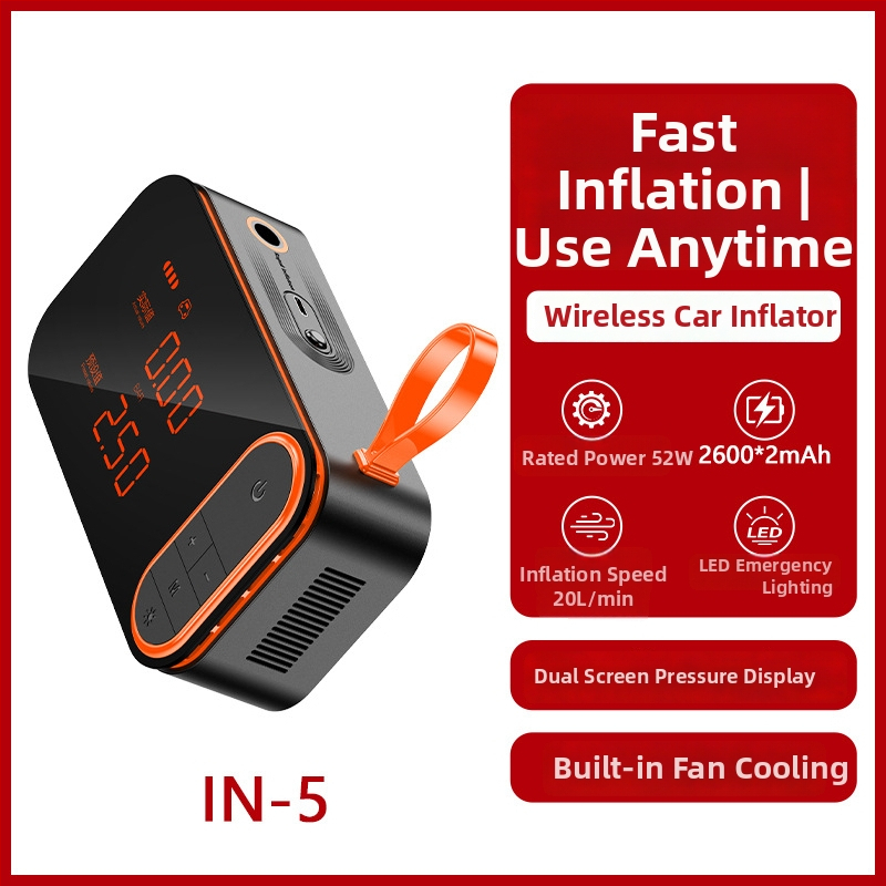 Digitális kijelzős hordozható autólégpumpa, 12V, 25 L/min, ≤80W, 3 m kábellel, egyhengeres