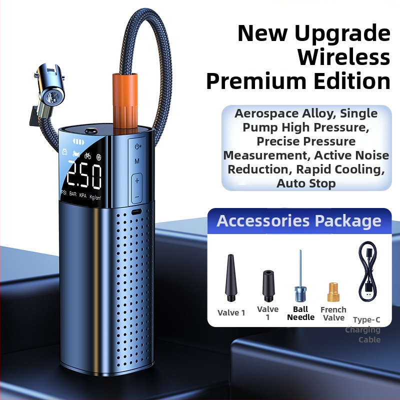 Digitális kijelzős hordozható autólégpumpa, 12V, 25 L/min, ≤80W, 3 m kábellel, egyhengeres