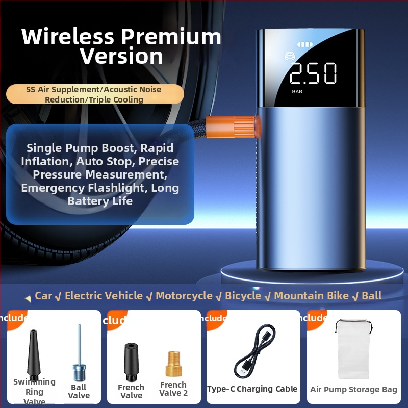 Digitális kijelzős hordozható autólégpumpa, 12V, 25 L/min, ≤80W, 3 m kábellel, egyhengeres