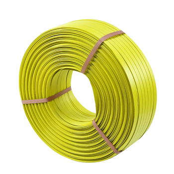 PP traka za pakiranje, žuta, ekološki prihvatljiva, 12 mm × 1,0 mm × 1300 m, za opće pakiranje, za poluautomatsko pakiranje