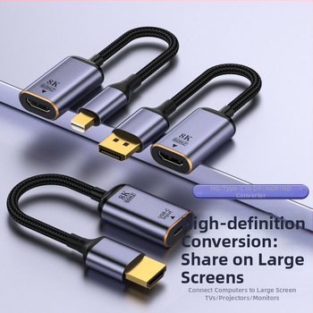 Audio i video pretvarač — 8K60Hz Ultra HD konverter za projekciju zaslona, model 8K60Hz Ultra HD screen projection converter, kompatibilan s laptopom/Desktopom/TV