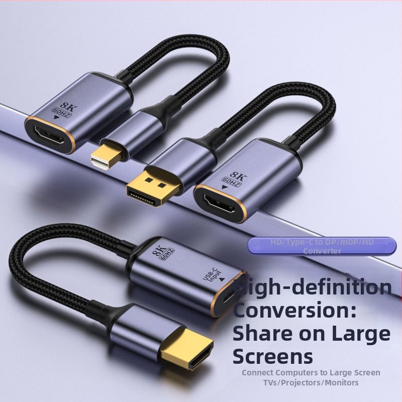 Audio i video pretvarač — 8K60Hz Ultra HD konverter za projekciju zaslona, model 8K60Hz Ultra HD screen projection converter, kompatibilan s laptopom/Desktopom/TV