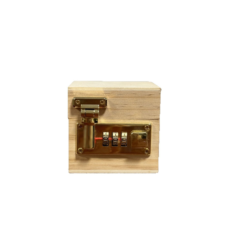 Masívna drevená skladovacia skrinka s kódovým zámkom a výklopným vekom (Model: Flip Lid Storage Box; Materiál: Masívne drevo; Zámok: Kód; Veko: Výklopné)