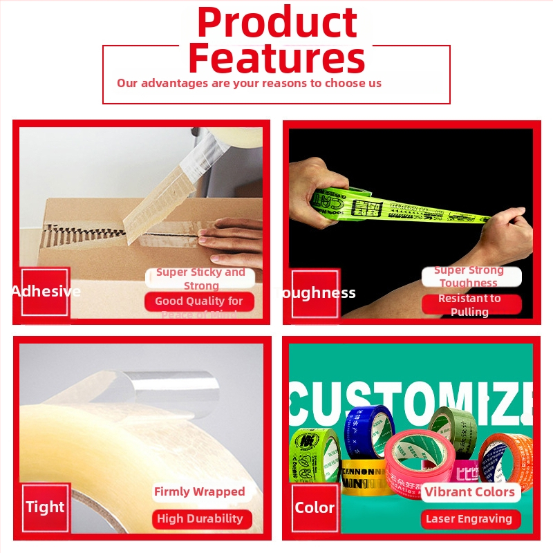 Páska na balenie s BOPP filmom 52 μm, lepidlo citlivé na tlak, pre logistické balenie a elektronický obchod, teplotný rozsah -30°C až 120°C.