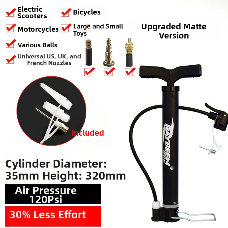 Ručná pumpa na bicykel - prenosná, 0,6 kg, dĺžka 32–58 cm, 120–160 psi, kompatibilná s ventilmi Presta/Schrader/Dunlop