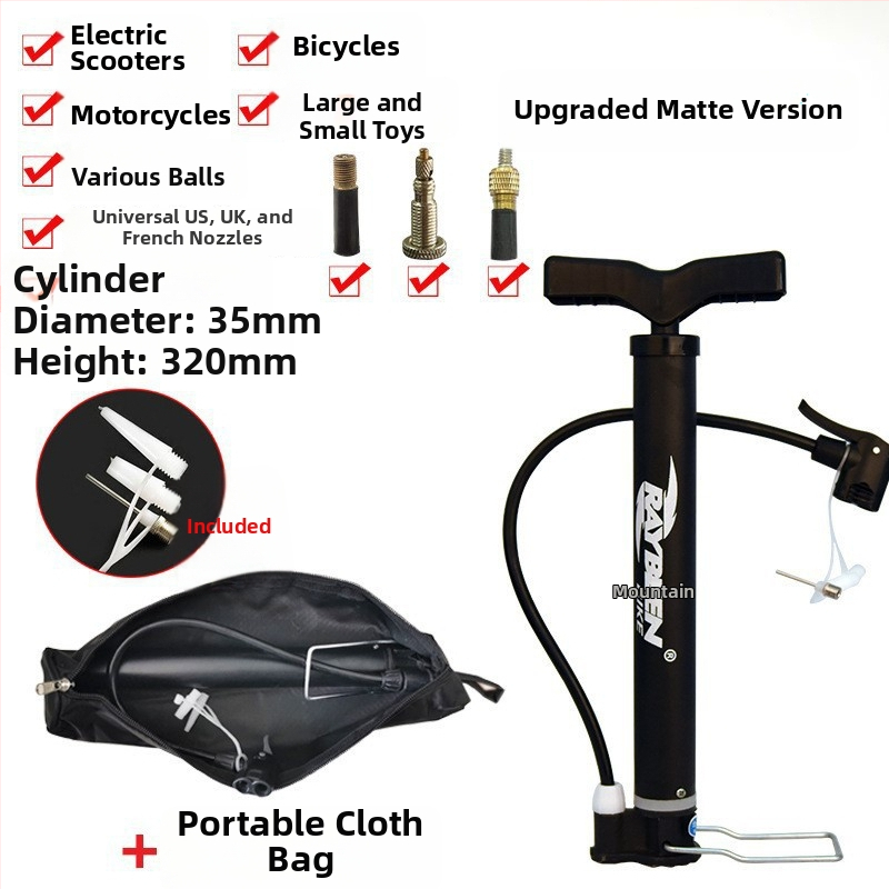 Ručná pumpa na bicykel - prenosná, 0,6 kg, dĺžka 32–58 cm, 120–160 psi, kompatibilná s ventilmi Presta/Schrader/Dunlop