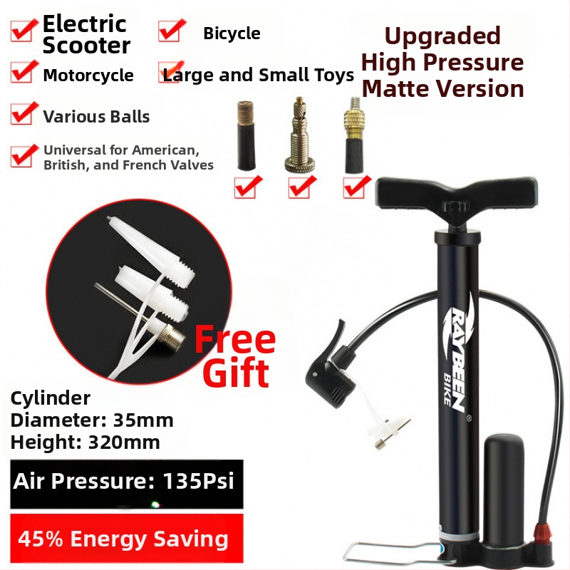 Ručná pumpa na bicykel - prenosná, 0,6 kg, dĺžka 32–58 cm, 120–160 psi, kompatibilná s ventilmi Presta/Schrader/Dunlop