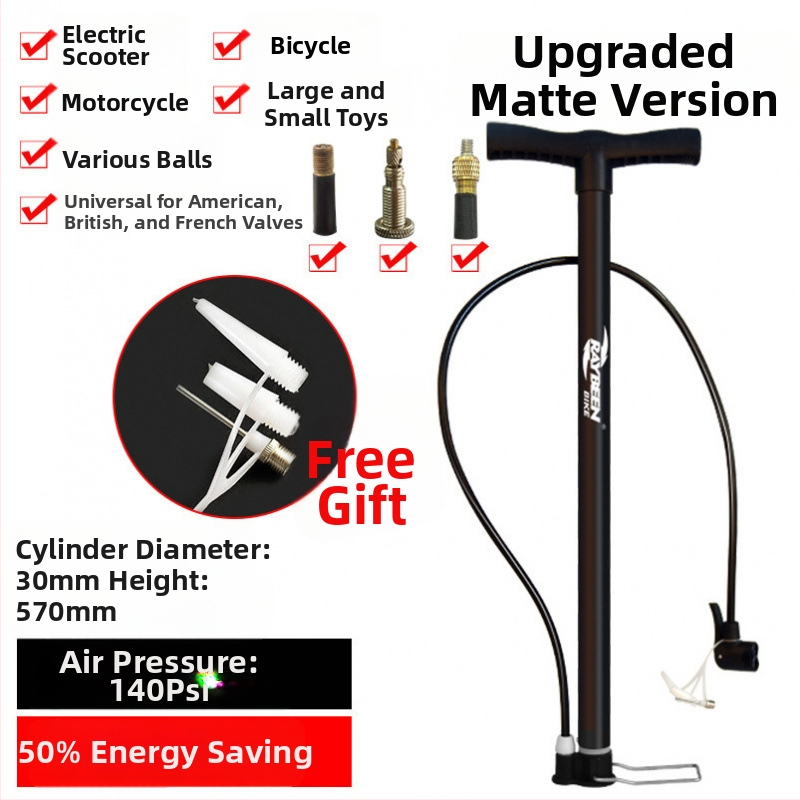 Ručná pumpa na bicykel - prenosná, 0,6 kg, dĺžka 32–58 cm, 120–160 psi, kompatibilná s ventilmi Presta/Schrader/Dunlop