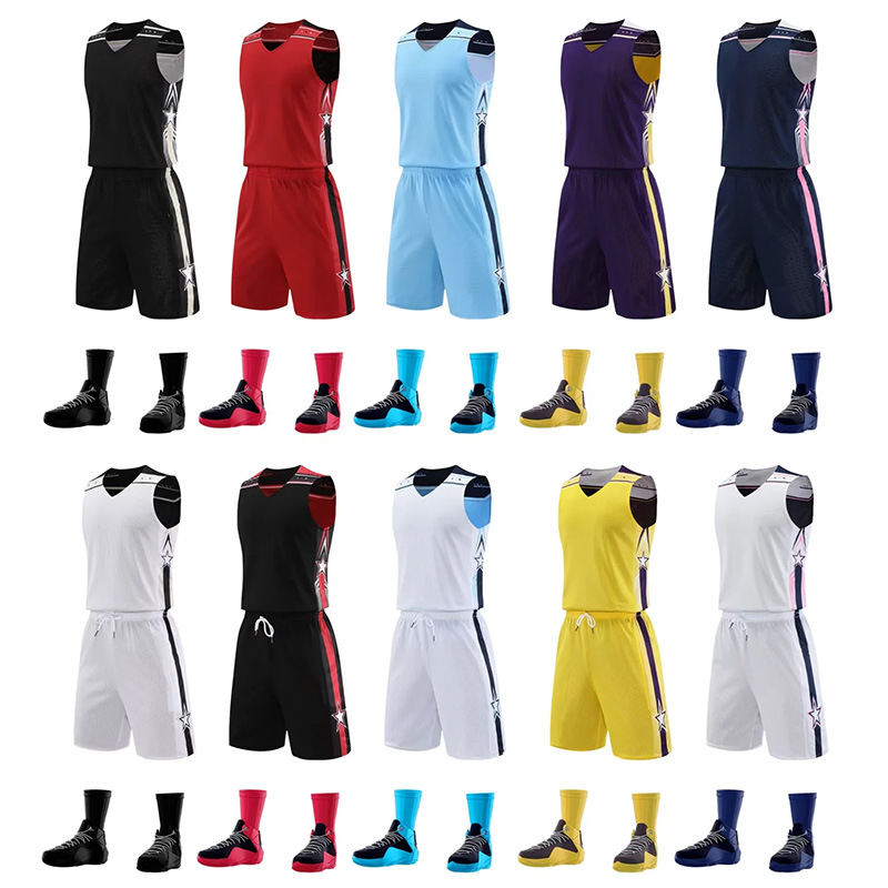 Uniszex reverszibil kosárlabda edzőruha készlet – egész éves használat, poliészter keverék anyag, bélése 100% poliészter, modell 313