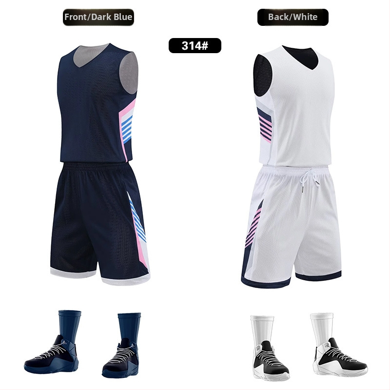 Unisex dvojstranný basketbalový tréningový set – celoročné použitie, tkanina z polyesterového zmesi, podšívka 100% polyester, model 313