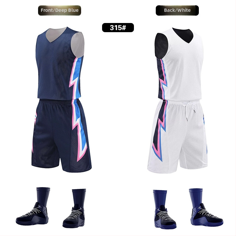 Unisex dvojstranný basketbalový tréningový set – celoročné použitie, tkanina z polyesterového zmesi, podšívka 100% polyester, model 313