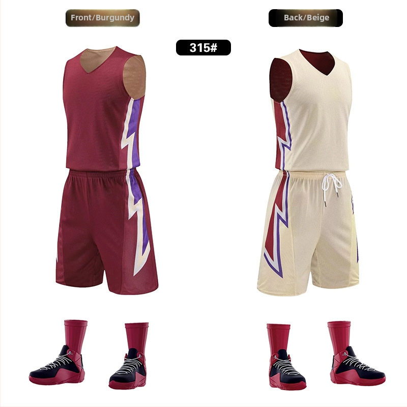 Unisex dvojstranný basketbalový tréningový set – celoročné použitie, tkanina z polyesterového zmesi, podšívka 100% polyester, model 313