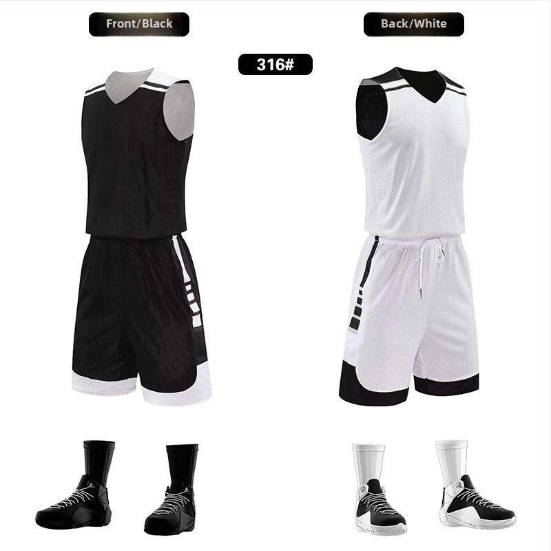 Unisex dvojstranný basketbalový tréningový set – celoročné použitie, tkanina z polyesterového zmesi, podšívka 100% polyester, model 313