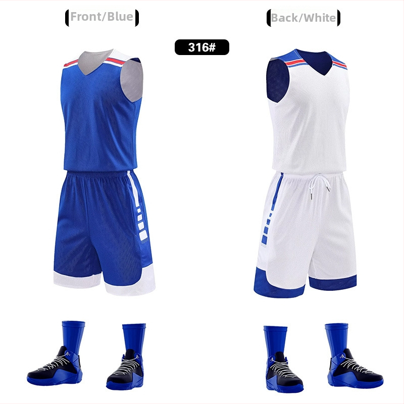 Unisex dvojstranný basketbalový tréningový set – celoročné použitie, tkanina z polyesterového zmesi, podšívka 100% polyester, model 313