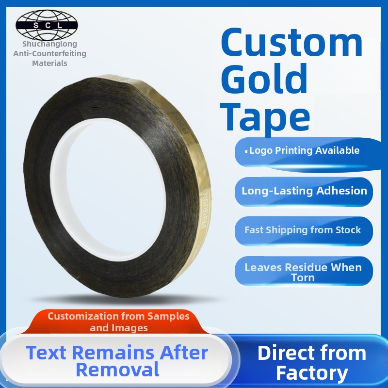 Protiskopírovacia samolepiaca páska na uzatváranie, PET film s Glassine podložkou, hrúbka 25#, 36#, 50#, odolnosť voči teplu 120°C, spracovanie na mieru